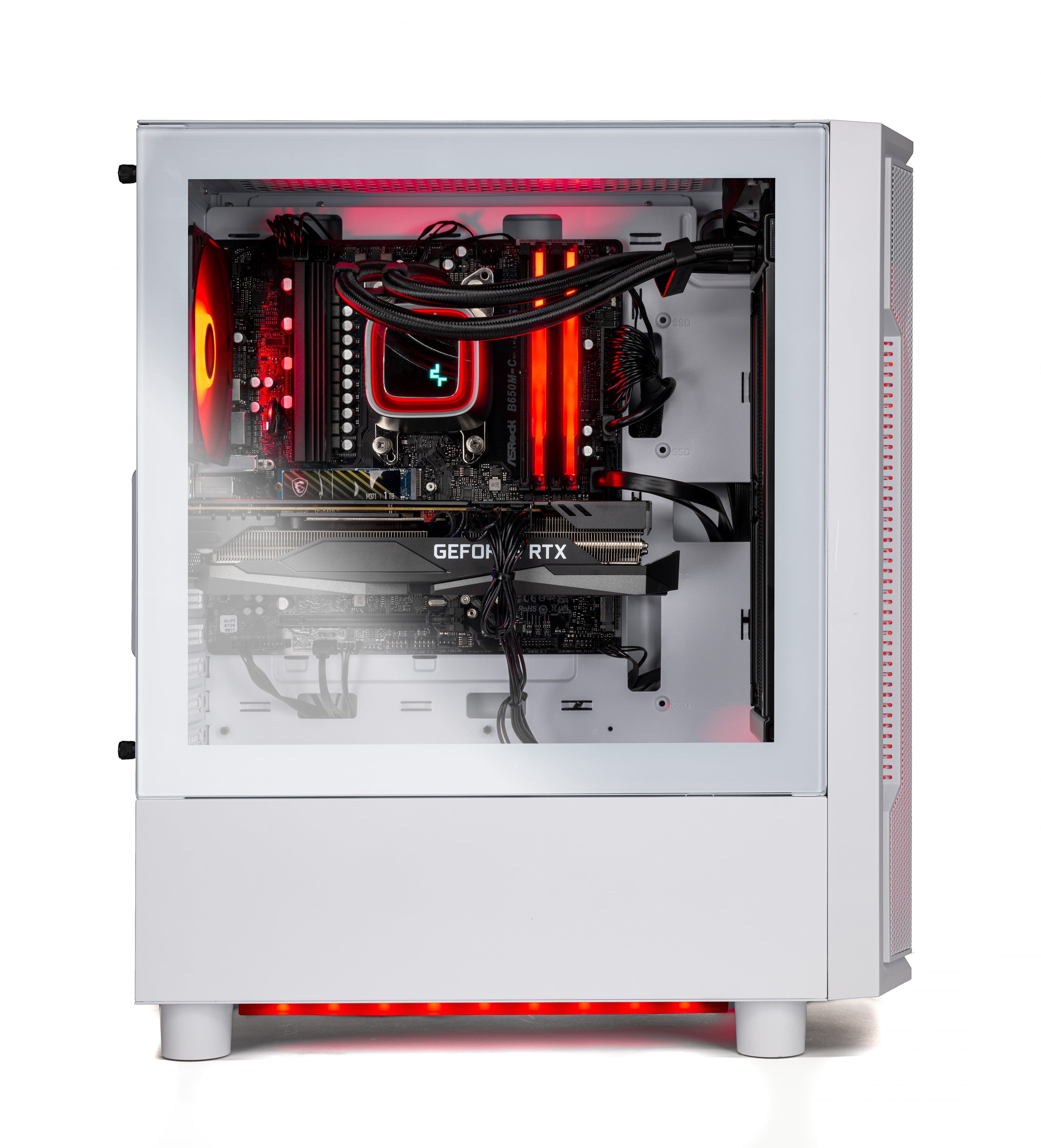 Skytech Archangel Gaming PC Desktop AMD Ryzen 7 7700X AMD Radeon RX 7600 1TB NVMe SSD 32GB DDR5 RAM, AIO Liquid Cooling Windows 11
