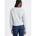 thumbnail image 3 of Free Assembly Women's and Women's Plus Cropped Cable Cardigan Sweater, Midweight, Sizes XS-4X, 3 of 5
