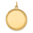thumbnail image 2 of 14k Yellow Gold Solid Plain .027 Gauge Engravable Round Disc Charm Pendant, 2 of 7