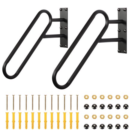 IAJXWI 2 PCS Wall Mounted Handrail, Standing Grab Bar Stair Handrail, U Shaped Metal Hand Stair Railing Safety Grab Bar for Indoor & Outdoor, 23"