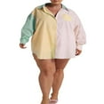 thumbnail image 3 of Short Sets Women 2 Piece Outfits  Long Sleeve Button Down Shirts + Shorts, 3 of 6