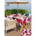 thumbnail image 4 of Outdoor Tablecloth with Umbrella Hole and Zipper, Romantic Love Rectangle Table Cloth 54x80 Inch Waterproof Tablecloth, Valentine's Day Cartoon Stars Heart Pink Red Picnic Table Cover for Patio, 4 of 7
