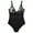 Black 2, variant on Joernso Women Summer One-Piece Swimsuit Sexy Deep V-Neck Backless Swimwear Mesh Stitching Patchwork Color Monokini Beachwear