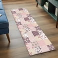 thumbnail image 3 of Boho Spring Floral 2'x6' Runner Rugs for Hallway Kitchen Bedside Non Slip Washable, Vintage Flowers Patchwork Plaid Pink Entryway Rug Runners with Rubber Backing, Long Carpet Runner for Laundry Room, 3 of 8
