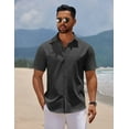 thumbnail image 4 of COOFANDY Men's Short Sleeve Button Down Casual Shirts Summer Untucked Business Casual Dress Shirt, 4 of 7