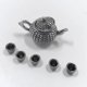 thumbnail image 4 of Juego de tetera de metal para casa de muñecas de 6 piezas, regalo de cocina, tetera a escala 1:12, taza de té plata, 4 of 9
