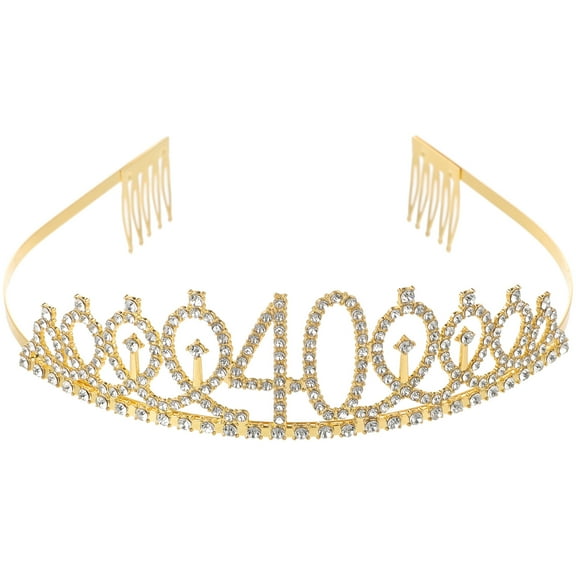 GOOHOCHY 40th birthday gifts, 40th birthday decorations, 40th birthday tiara, diamond tiara, birthday tiara, crystal tiara, tiara crown, queen crown, tiara headband