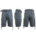thumbnail image 3 of Mens Vintage Utility Cotton Cargo Shorts With Belt, 3 of 8