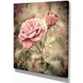 thumbnail image 2 of Vintage Pink Roses with Water Drops - Floral Art Canvas Print, 2 of 3