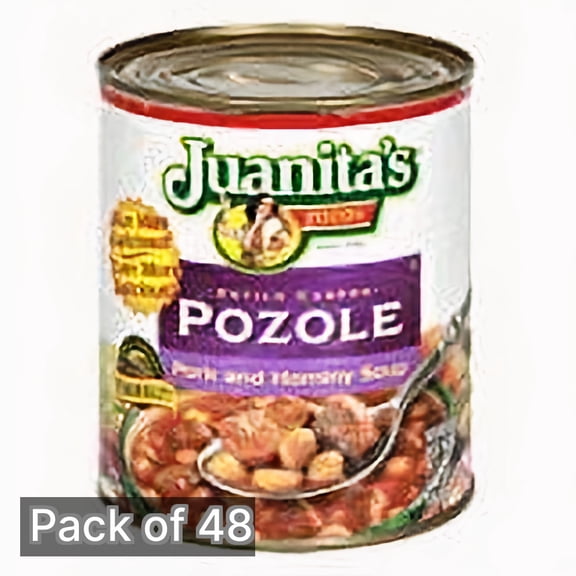 Juanita's Pozole Rojo, Red Chile and Hominy Soup with Pork 25 oz Can (Pack of 48)