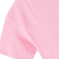 thumbnail image 6 of Scyoekwg Girls 2 Piece Casual Sets Casual Crew Neck Short Sleeve Shirts Solid Color Comfy Jogging Sweatpants with Pockets Outfits, Pink, 4-5 Years, 6 of 6