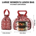 thumbnail image 5 of Red Christmas Silhouette Pattern Drawstring Lunch Bag Women - Drawstring Lunch Bag Insulated for Work Office - Stain-Resistant Large Lunchbags for Women with Multi-Pockets, 5 of 6