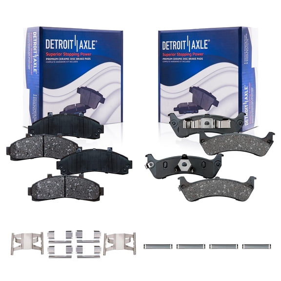 Detroit Axle - 4pc Brake Pads for 1995-2001 Ford Explorer 1998-2002 Ford Ranger 1997-2001 Mercury Mountaineer, Ceramic Brake Pads w/ Hardware 1999 2000 Front and Rear Replacement