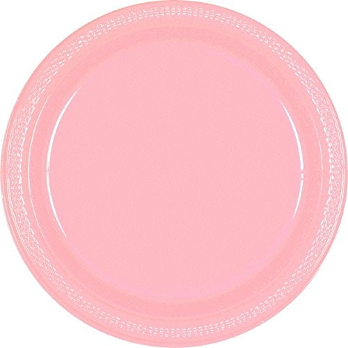 New Pink Plastic Party Plates 20 Ct 9 inch