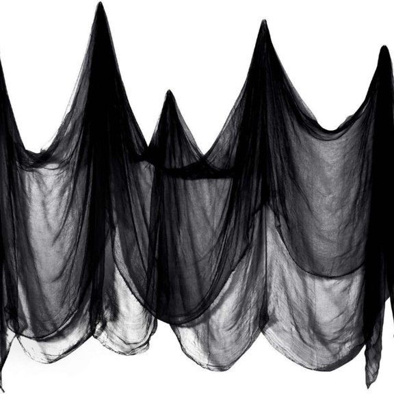 Halloween Decorations, Kabnic Halloween Gauze - Black Creepy Cloth for Indoor & Outdoor Halloween Decor, Haunted Houses, Gardens, Front Doors & Spider Web Decorations, 85"W x 98"L