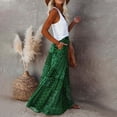 thumbnail image 5 of Clearance under 10$ Sevevn Women's Bohemian Style Loose Fitting Casual High Waisted Half Length Skirt Clearance Sales Online Deals Green XL, 5 of 6