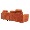 thumbnail image 4 of 3-Seater Sectional Sofa with Storage Seats, Modern L-Shaped Sofa with Chaise, Cup Holders and Side Pockets, High Back Couches for Living Room, Apartment, Orange, 4 of 8