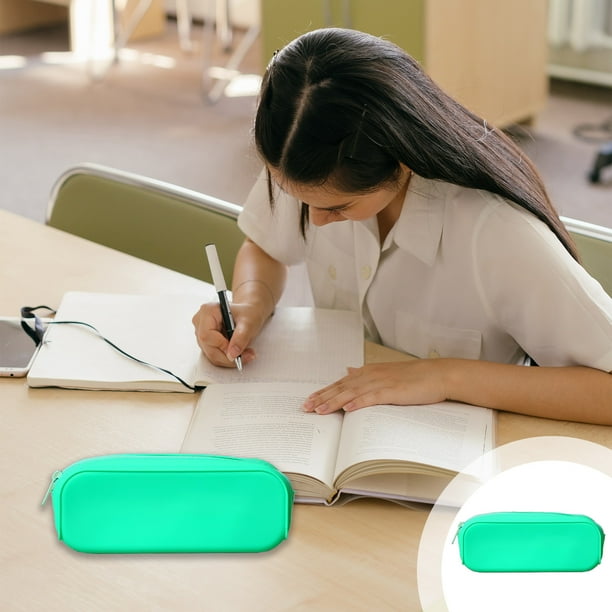 Estuche de lápices suave de gran capacidad con cierre de cremallera para guardar bolígrafos y artículos de papelería de forma segura. Organizador perfecto para útiles escolares y artículos