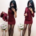 thumbnail image 4 of Vestido de lápiz de trabajo delgado estilo retro para mujer, Claret, XL, 4 of 5