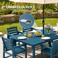 thumbnail image 3 of FOOWIN 7-Piece Patio Dining Set, HDPE All-Weather Outdoor Furniture with 6 Chairs and 1 Table, Blue, 3 of 11