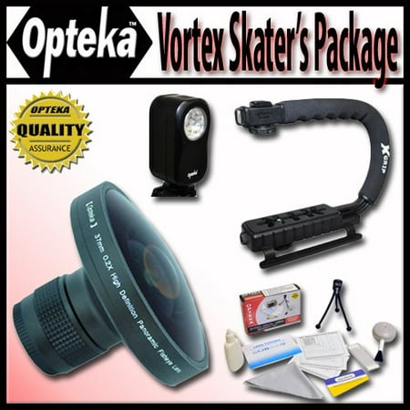 Opteka Deluxe Skaters Package With Opteka 0.2X HD Panoramic Vortex Fisheye Lens, X-GRIP Handle, & 3 Watt Video Light For Sony DCR-TRV380, TRV40, TRV460, TRV480, TRV50, TRV520, TRV525, TRV530, TRV60 Opteka Deluxe Skaters Package With Opteka 0.2X HD Panoramic Vortex Fisheye Lens, X-GRIP Handle, & 3 Watt Video Light For Sony DCR-TRV380, TRV40, TRV460, TRV480, TRV50, TRV520, TRV525, TRV530, TRV60
