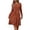 Orange, variant on Women's Long Sleeve Dress Crew Neck Empire Waist Tunic Dress with Pockets Blue L