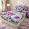 thumbnail image 3 of Manfei Watercolor Wildflower Zipper Full Size Comforter Sets with Fitted Sheet and 2 Pillowcases,Cottagecore Blossom Zipper Bedding Set,Reversible, 3 of 7