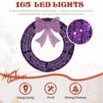 thumbnail image 4 of imerelez 36in Pre-lit Outdoor Christmas Wreath with Remote Control - 175 Purple & Orange LED Lights, Timer Function, Metal Frame with Purple Bow for Front Door & Wall Decor, 4 of 9