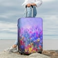 thumbnail image 5 of Cauagu Colorful Purple Cosmos Flower Print Travel Luggage Cover,Travel Dust-proof Suitcase Cover Softside Suitcase Protector for 18-32inch,Not Included Suitcase, 5 of 8