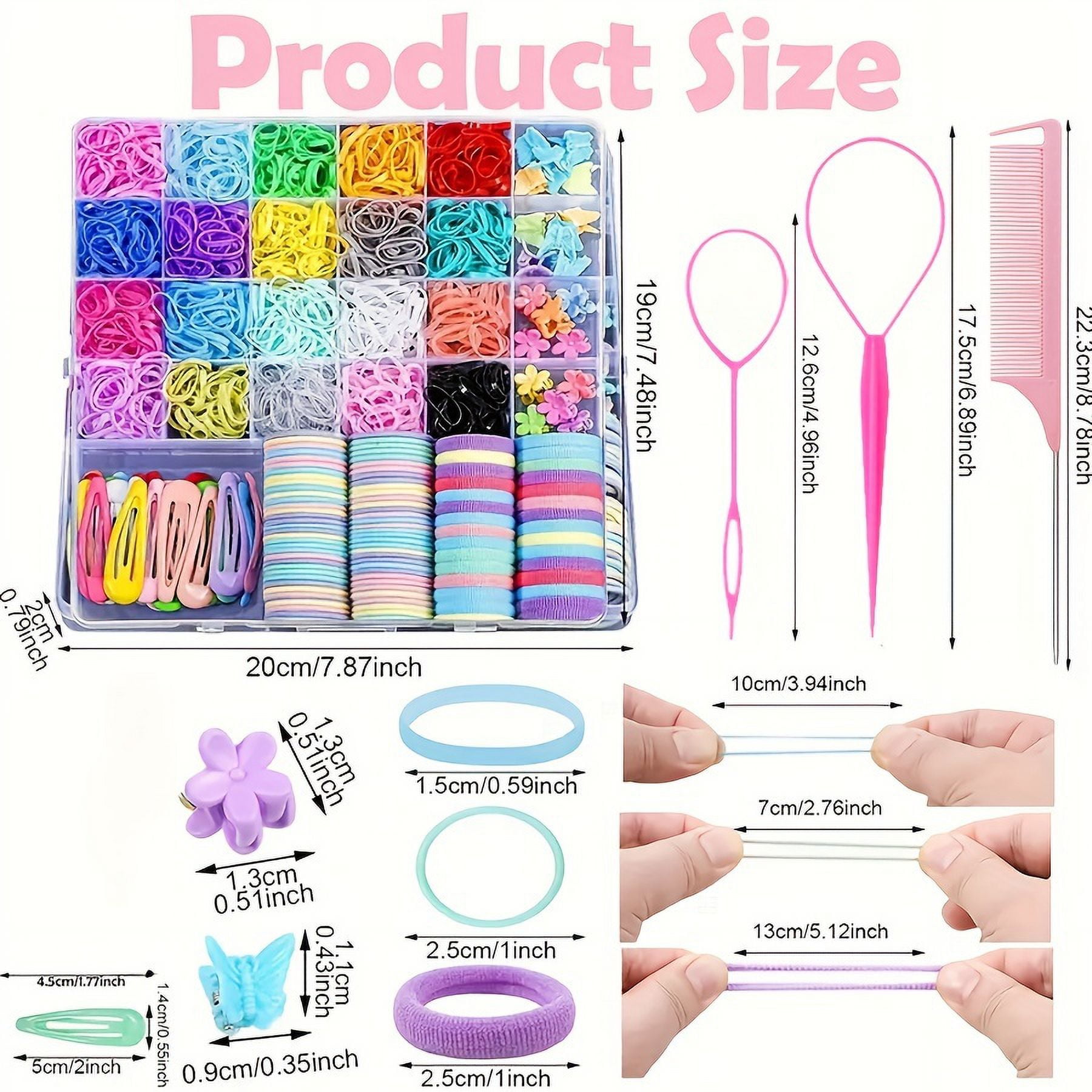 HLONK 1543/1544-Piece Hair Accessory Set  Elastic Bands  Cotton Hair Ties  Styling Tools  Butterfly Clips - Curl Enhancing  Unscented  Normal Hair-Compatible  Versatile Hair Styling Kit f