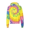 thumbnail image 2 of Dyenomite 854MS Spiral Tie Dye Hoodie-Flo Rainbow-2XL, 2 of 3