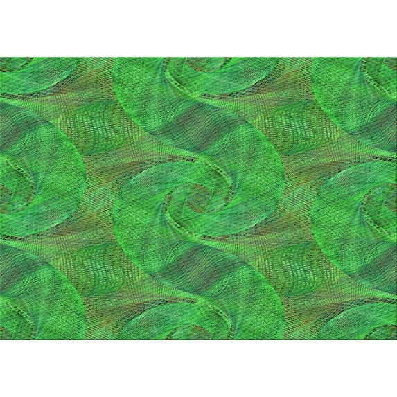 Ahgly Company Indoor Rectangle Patterned ForestGreen Area Rugs, 7' x 9'
