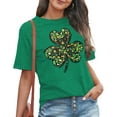 thumbnail image 2 of LAZYCHILD St. Patrick's Day Shirts for Women Shamrock TShirt St. Paddys Day Leopard Green Clover Short Sleeve Tops, 2 of 6