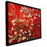 Vincent Van Gogh "Interpretation In Red Almond Blossom" Floater-Framed Gallery-Wrapped Canva