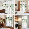 thumbnail image 5 of No Hook Shower Curtain, Eucalyptus Leaves Waterproof Fabric Shower Curtains for Bathroom, Teal Botanical Summer Watercolor Long Bathroom Curtain with Mesh Top Window for Home Hotel Bathtub 72"x84", 5 of 9