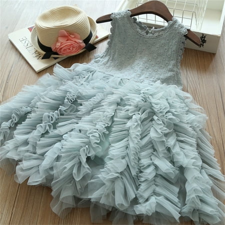 

Cathalem Dresses for Toddler Girls Lace Toddler Girls Princess Dress Sleeveless Cake Dresses Kids Party Size 24 Months Dresses Dress Grey 2-3 Years