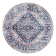 thumbnail image 2 of Unique Loom Yara Collection Area Rug - Yash (4' Round Navy Blue/Blue), 2 of 6