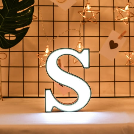 

PKJHGA Wall Decor Creative LED Letter Lights Night Light Plastic English Letters Light Lamp Decor