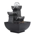 thumbnail image 1 of Small Tabletop Fountain, Relaxation Waterfall Feature Adjustable Water Flows Desktop Decor with Colorful LED Lights for Office Study and Living Room, 1 of 8