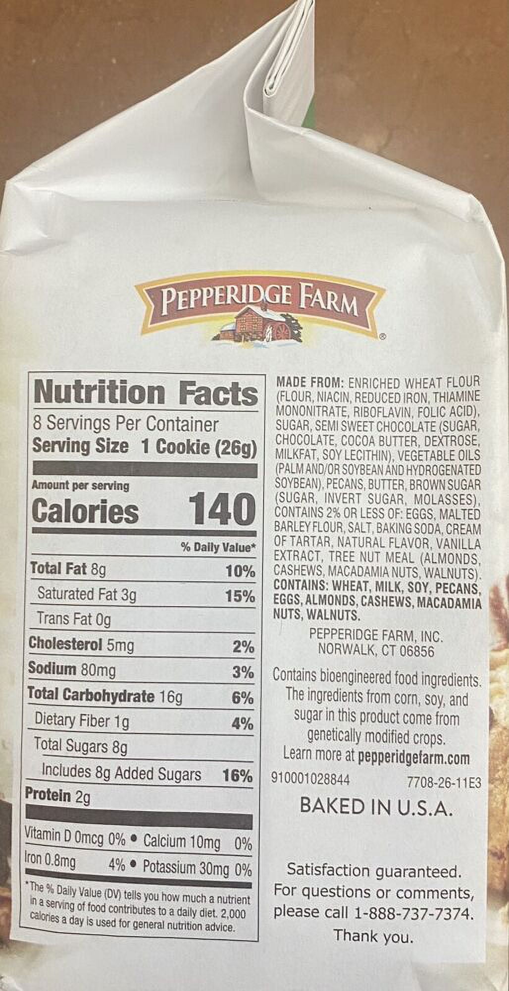 4x Pepperidge Farm Chesapeake Dark Chocolate Pecan Cookies 7.2 oz - 4 BAGS BULK