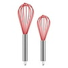 Silicone Whisk Set, Ouddy 2 Pack Wire Whisk Kitchen Wisks for Cooking for Blending, Whisking, Beating, Stirring