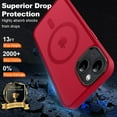 thumbnail image 4 of for iPhone 14 Case/iPhone 13 Case, Compatible with Magsafe, Translucent Matte Shockproof -Grade Protection, Strong  Phone Case for iPhone 14/13 6.1'', Red, 4 of 14