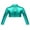 Mint Green, variant on CHICTRY Kids Girls Long Sleeves Glossy Crop Top for Dancing Performance,Sizes 6-14