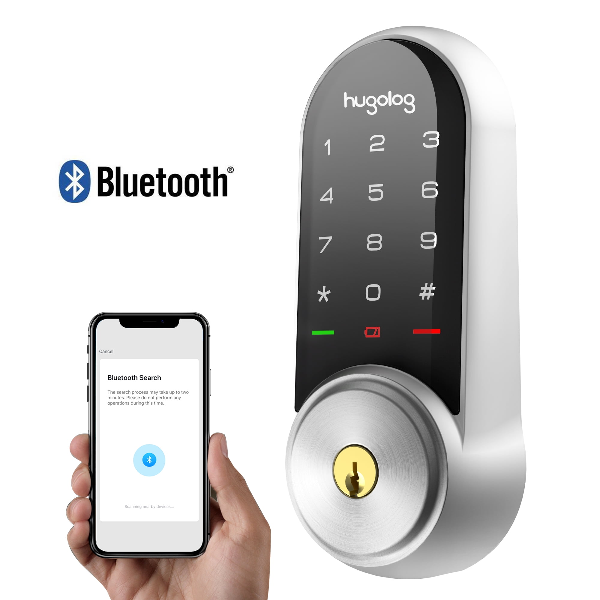 Hugolog Smart Locks (2 Packs), Touchscreen Deadbolt Remote Wireless