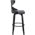 thumbnail image 3 of Armen Living Gayle 26" Faux Leather Swivel Cross Counter Stool in Gray/Black, 3 of 9