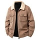 thumbnail image 2 of Ceisia Warm Windproof Men's Loose Fit Corduroy Jacket with Lamb Fleece Collar Gift, 2 of 9