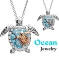 thumbnail image 3 of PONPRNGY Turtle Necklace for Women Mom Sterling Silver Infinity Sea Turtle Pendant Necklaces Opal Tortoise Ocean Wave Jewelry Mothers Day Valentine's Day Gifts, 3 of 3