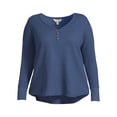 thumbnail image 5 of Terra & Sky Women's Plus Size Long Sleeve Waffle Henley Top, 5 of 5