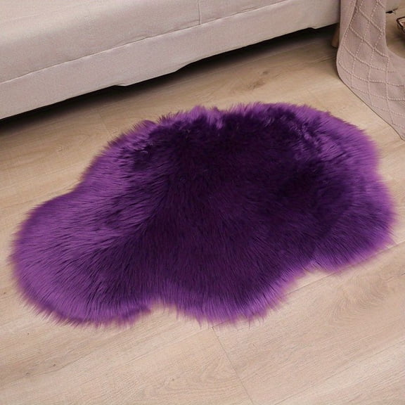 Cozy Fluffy Cloud Area Rug - Soft Faux Fur for Kids' Rooms, Machine Washable, Fun Doormat, Perfect Nursery Decor