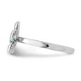 thumbnail image 3 of Solid 925 Sterling Silver Stackable Blue Topaz Flower Ring Eternity Band Size 10, 3 of 6